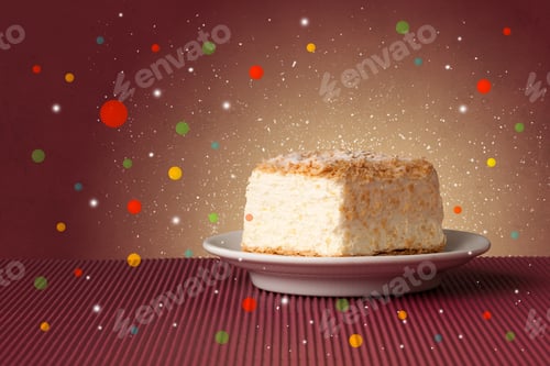 Preview: Close Up Of Sweet Tasty Cakes With Colorful Background And Bokeh Light
