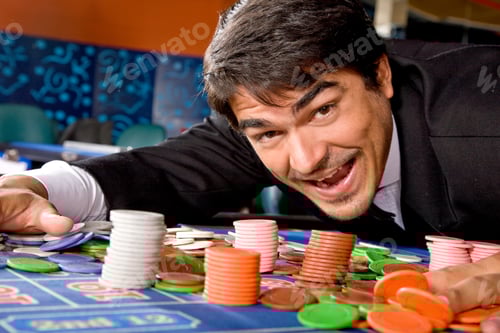 Preview: Man In A Casino Winning On The Roulette