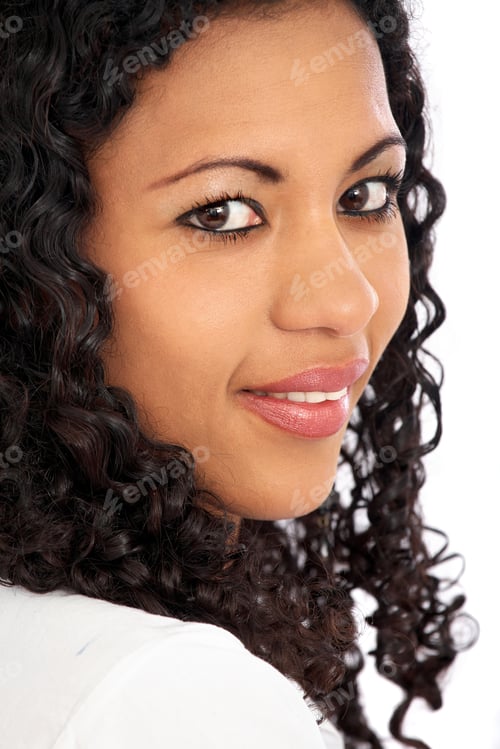 Preview: Beautiful Business Or Casual Girl Portrait Isolated Over A White Background