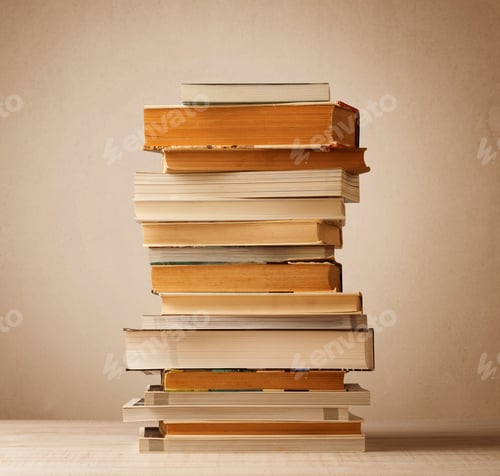 Preview: A Stack Of Old Books With Vintage Background