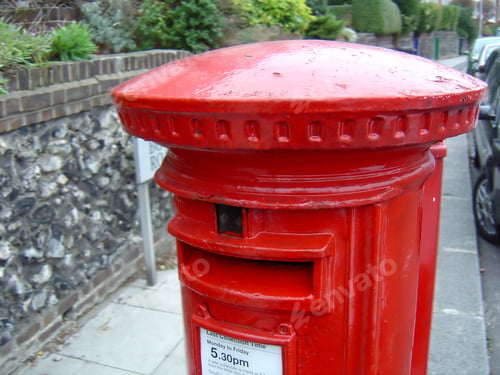 Preview: Typical Royal Mail Post Box In England
