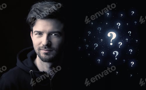 Preview: Businessman With Many Question Mark Near Him
