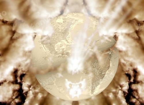 Preview: Dramatic Red Sky With Globe