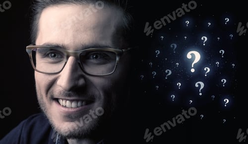 Preview: Businessman With Many Question Mark Near Him
