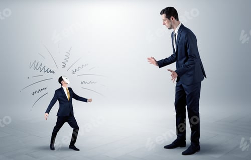 Preview: Conflict Between Small Masked Businessman And Big Elegant Businessman