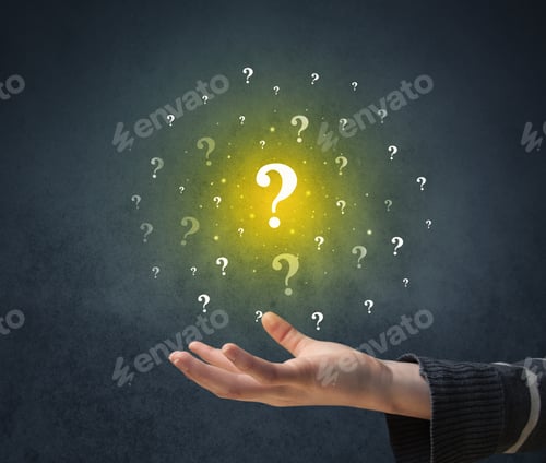 Preview: Yellow Question Marks Hovering Over Young Hand