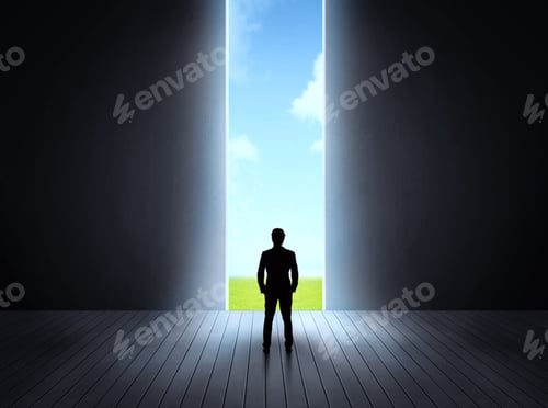 Preview: Concept Of Career And Freedom Of Nature With A Bright Open Gate