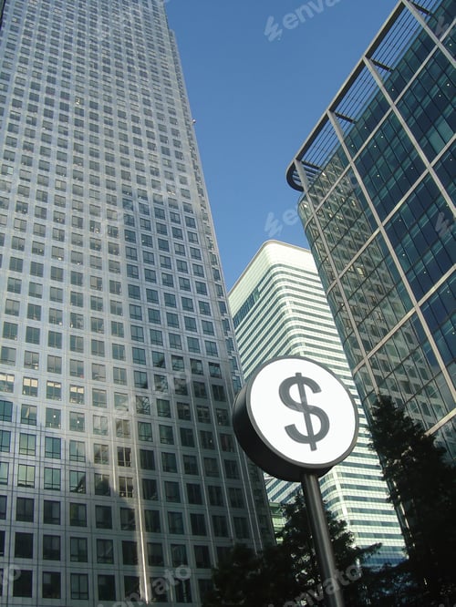 Preview: Corporate Buildings With Dollar Sign In Front