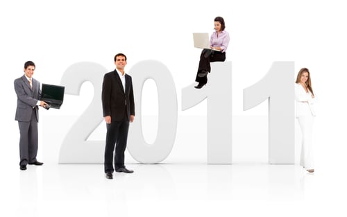 Preview: Business People With The Year 2011 In 3D - Isolated Over White