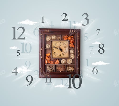 Preview: Vintage Clock With Numbers Comming Out On The Side