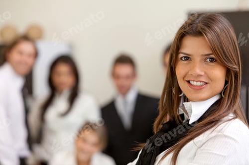 Preview: Friendly Business Woman Portrait Smiling In Her Office