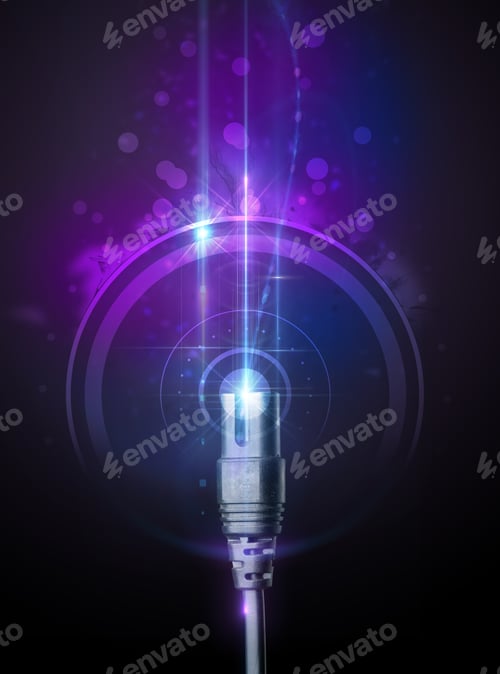 Preview: Glowing Electric Cable Close-Up