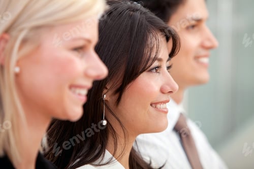 Preview: Small Group Of Business People Smiling In An Office