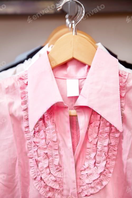 Preview: Pink Blouse Hanging In A Retail Store