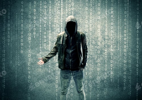 Preview: An Adult Online Anonymous Internet Hacker With Invisible Face In Urban Environment And Number Codes