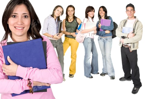 Preview: Casual Teacher And Her Students Over White