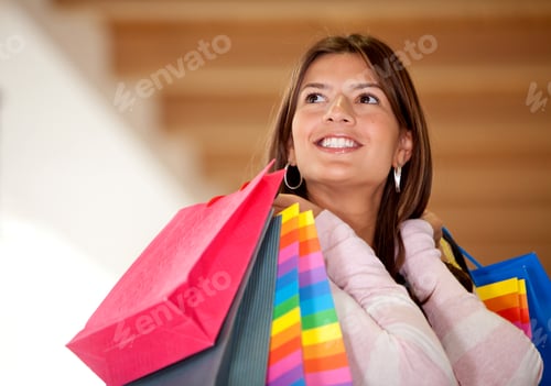 Preview: Beautiful Woman With Bags At The Shopping Center