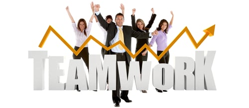 Preview: Business Group With Word Teamwork Isolated On White