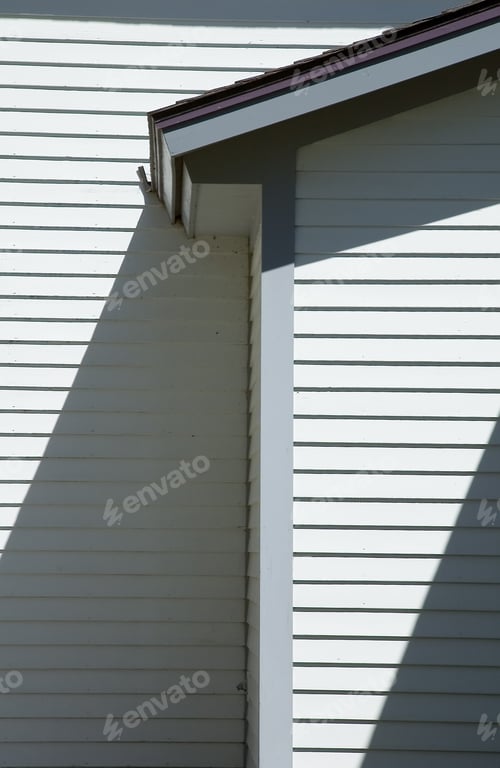 Preview: Corner Of Sloping Church Roof With Afternoon Shadows