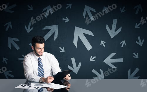 Preview: Successful Businessman With Arrows In Background