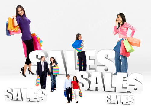 Preview: Shopping People With Bags At Season Sales