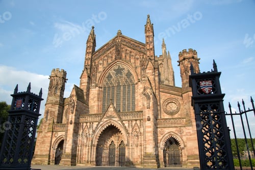 Preview: Facade Of Cathedral Church; Hereford; England; Uk