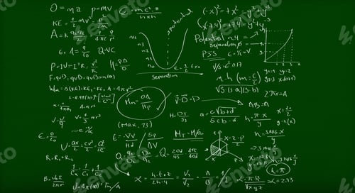 Preview: Math Formulas Written On A Green Chalkboard