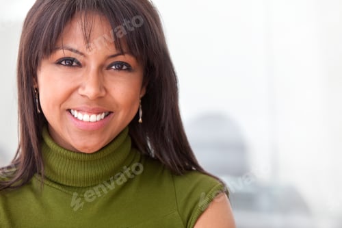 Preview: Black Business Woman Smiling At The Office