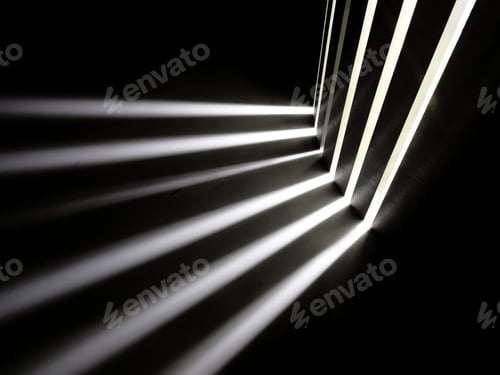 Preview: Technology Abstract -- White Light Beams From A Hidden Source In The Dark
