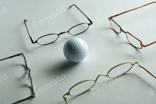 Preview: Golf Ball Surrounded By Reading Glasses