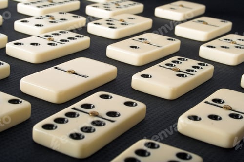 Preview: Dominoes Over A Black Background