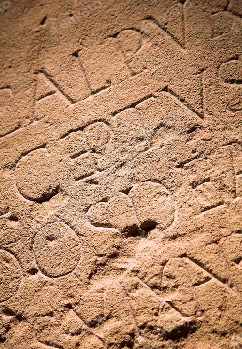 Preview: Texture Of Roman Writing - Closeup