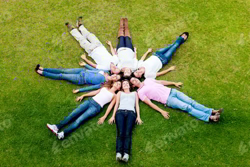 Preview: Group Of Young People Lying Down Outdoors