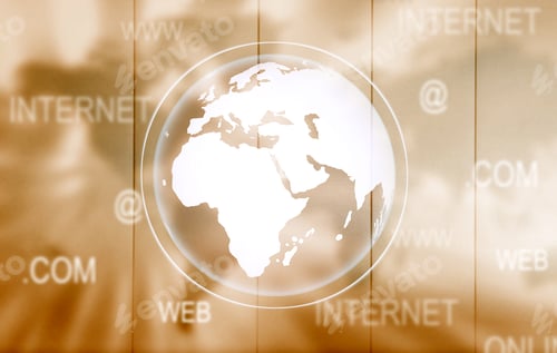 Preview: Brown Technology Background With Communication Related Words