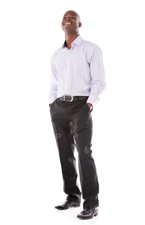 Preview: Thoughtful Casual Business Man - Isolated Over A White Background