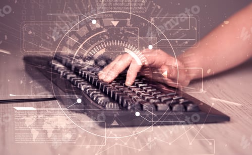 Preview: Keyboard Touch With High Tech User Interface Graphic