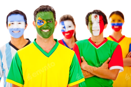 Preview: Group Of Latin People Smiling - Isolated Over A White Background