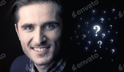 Preview: Businessman With Many Question Mark Near Him