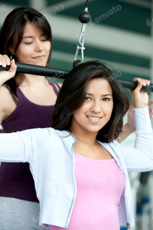 Preview: Woman At The Gym Doing Exercises