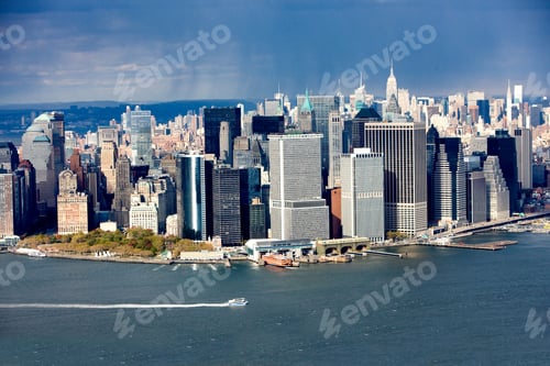 Preview: New York Skyline In Blue Tones From The Air