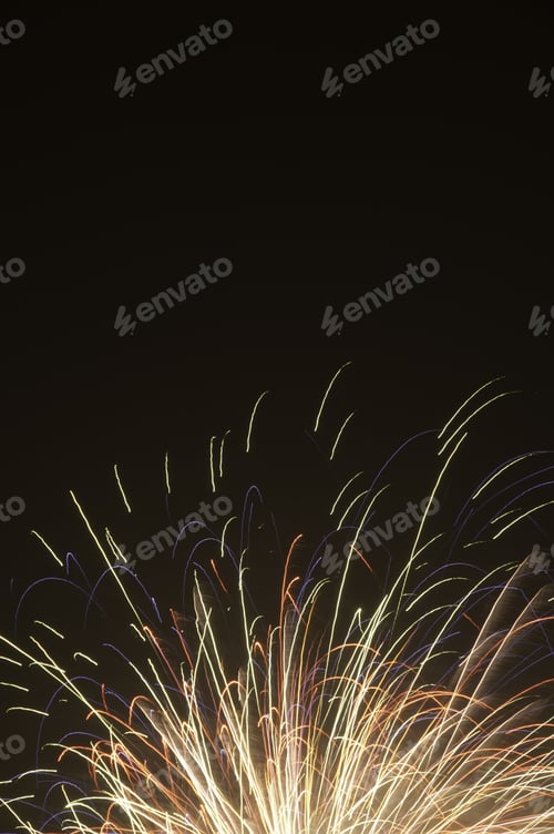 Preview: Top Of Fireworks Burst With Black Copy Space