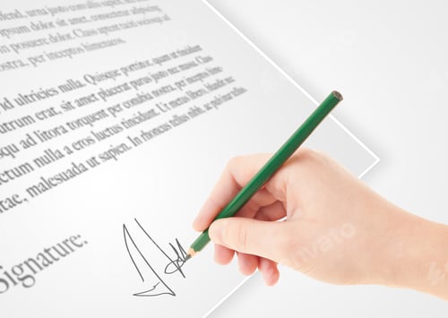 Preview: Hand Writing Personal Signature On A Legal Paper
