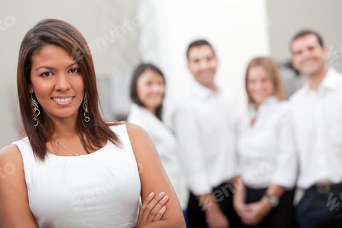 Preview: Business Woman With A Group At The Office