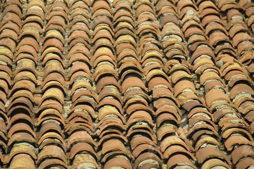 Preview: Rows Of Deep Orange Terra-Cotta Tiles On Roof