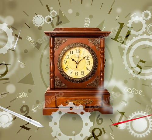 Preview: Vintage Clock With Numbers Comming Out On The Side
