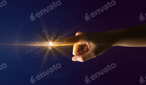 Preview: Female Finger Touching A Beam Of Light