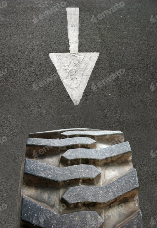 Preview: Road Marking Pointing Towards Wheel