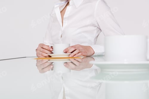 Preview: Close Up Of Two Coffee Cups At A Meeting.