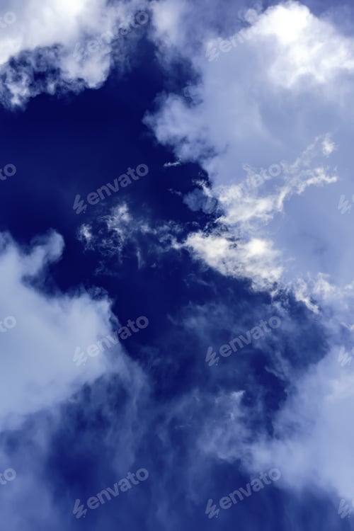 Preview: Deepening Blue Of Partly Cloudy Sky At Sunset In Summer (Hexadecimal Sample Of Clearest Area