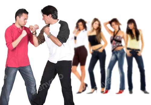 Preview: Casual Guys Competing For Some Women Isolated